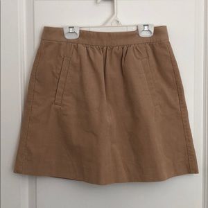 Tan Cotton J. Crew mini skirt with corduroy